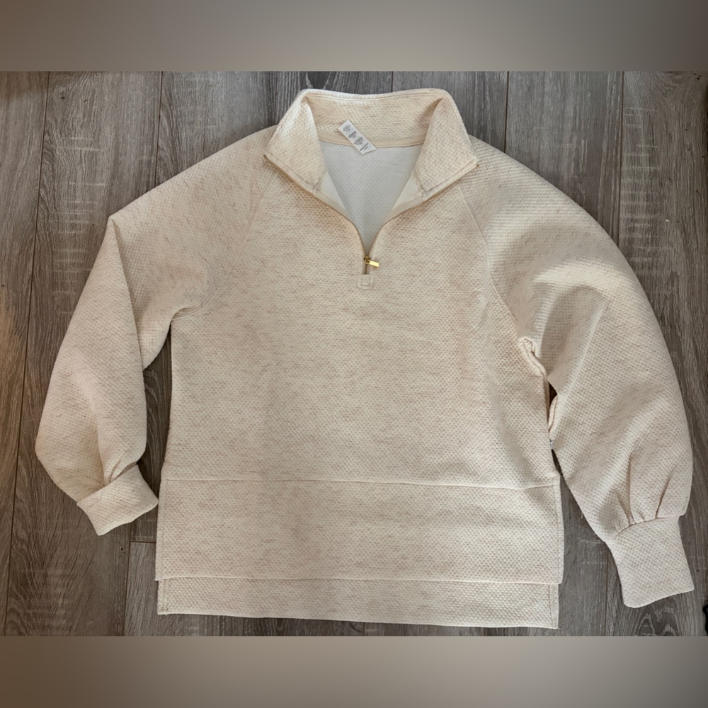 NWOT Women's Cream Half-Zip Sweater